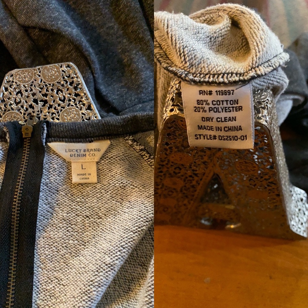 Lucky Brand; Gray Midi Sweater Dress; L - Picture 5 of 6